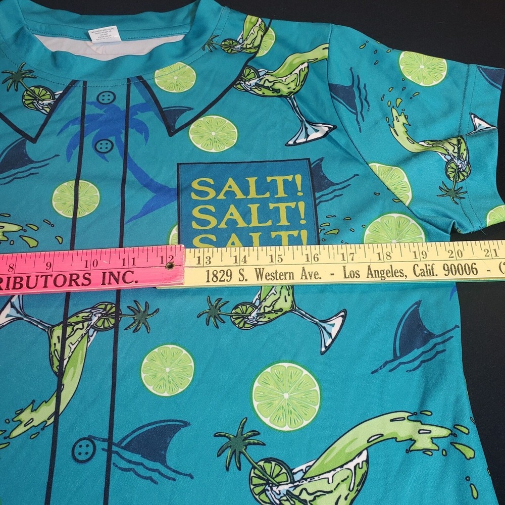 Margaritaville Run Top - Salt, Lime, Shark Fins - Lightweight Stretchy Women's L - Picture 5 of 7